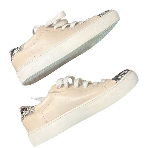 VERONICA BEARD Natural Python Ivory Leather Sneaker NWOB Size 5 1/2 - Picture 4 of 8